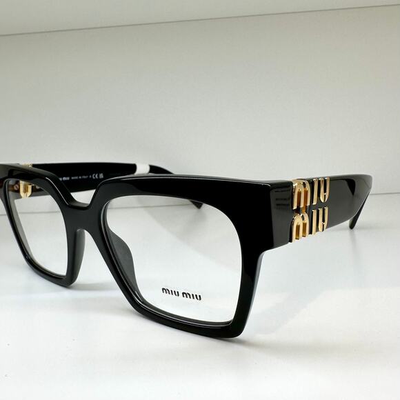 MIU MIU Womens Eyeglasses Black Square Full Rim frames 52-19mm Rx-able Womens - Picture 3 of 6